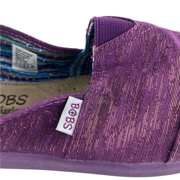 BOBS BY Skechers Womens Purple Shimmery Sparkling Lightweight Flats US Youth 6 - Picture 7 of 10